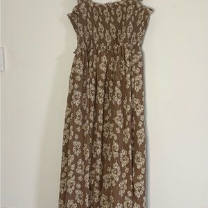 Altar’d State mocha floral maxi dress size Large
